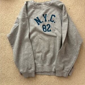 Pacsun Gray N.Y.C. 82 Crewneck Sweatshirt